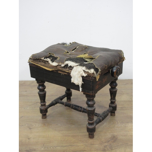 301 - A Victorian ebonised adjustable Piano Stool