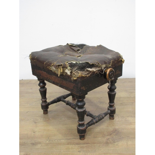 301 - A Victorian ebonised adjustable Piano Stool