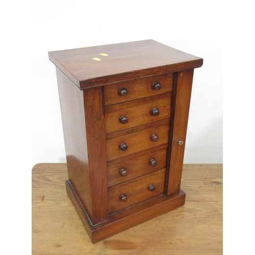 319 - A Victorian walnut miniature Wellington Chest Collector's Cabinet 1ft 7 1/2in H x 1ft 1in W