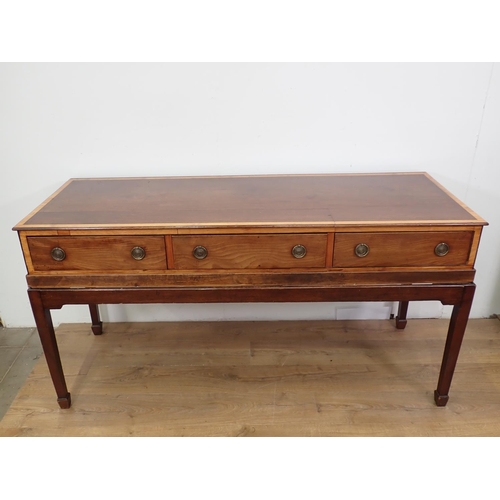 321 - A 19th Century mahogany and boxwood crossbanded Serving Table converted from a square piano fitted w... 