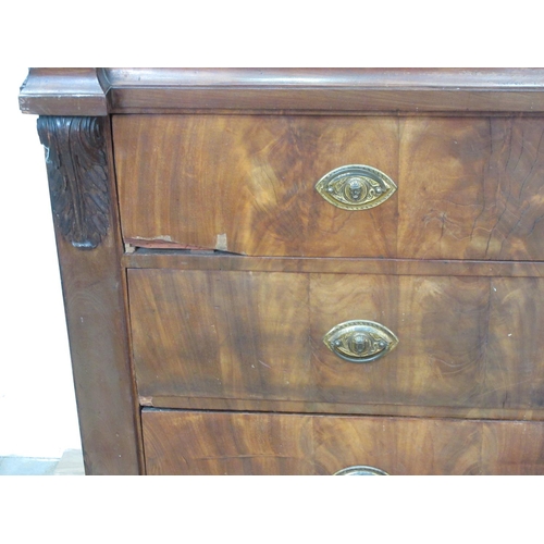 339 - A 19th Century mahogany Continental Linen Press fitted three drawers to base 7ft 9in H x 5ft 7in W