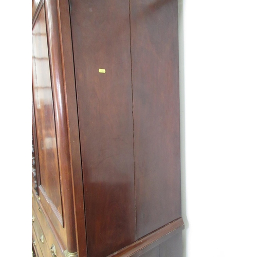 339 - A 19th Century mahogany Continental Linen Press fitted three drawers to base 7ft 9in H x 5ft 7in W