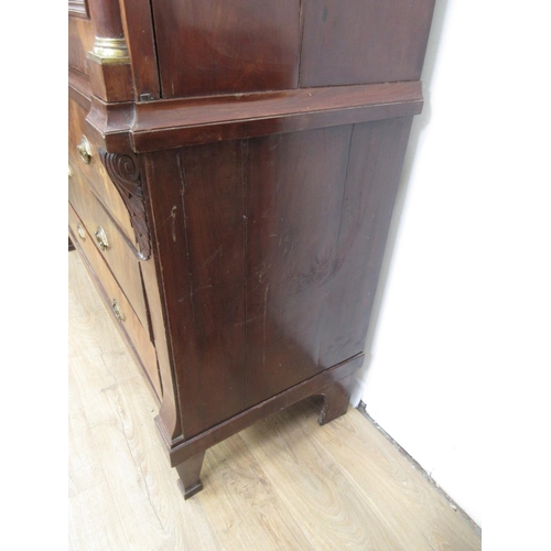 339 - A 19th Century mahogany Continental Linen Press fitted three drawers to base 7ft 9in H x 5ft 7in W