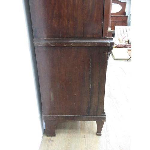 339 - A 19th Century mahogany Continental Linen Press fitted three drawers to base 7ft 9in H x 5ft 7in W