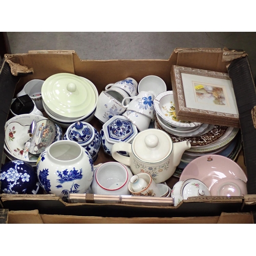 365 - Three boxes of ceramics including Biltons stoneware Tea and Dinner ware, Jugs, Tureens, etc.