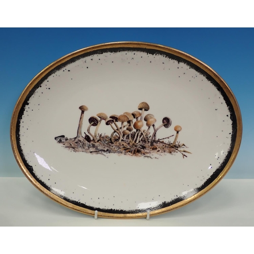 373 - Dish painted with Mushrooms, 19th Century hand painted Comport, French Dessert Service, various Plat... 