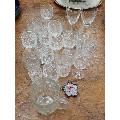 380A - Glass Decanter and a quantity of Glasses