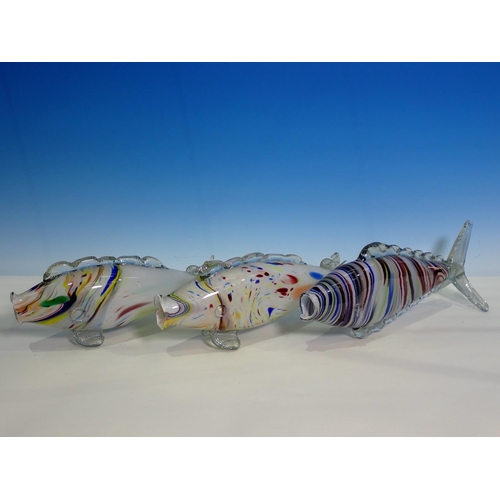 399 - Five Murano glass Fish