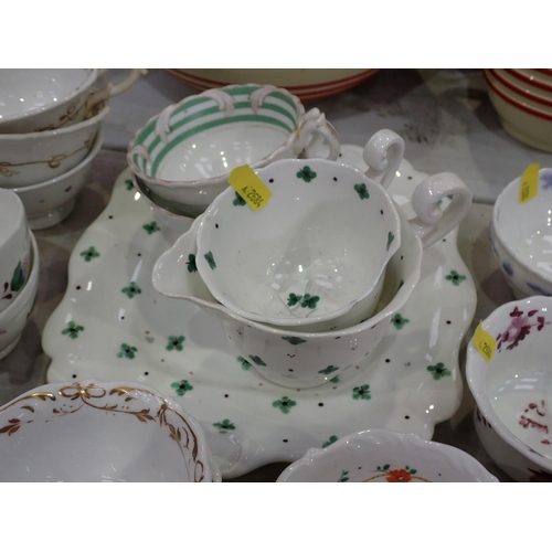 400 - A collection of 18th and 19th Century Tea Cups and Bowls including Salopian blue and white example