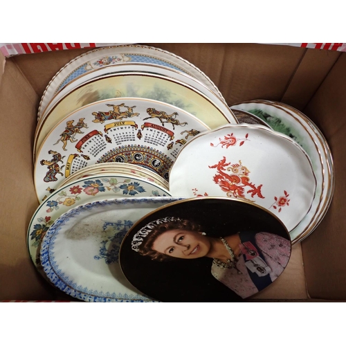 410 - Four boxes of Tea Cups and Saucers, Continental porcelain Figurine, Collector's Plates, etc.