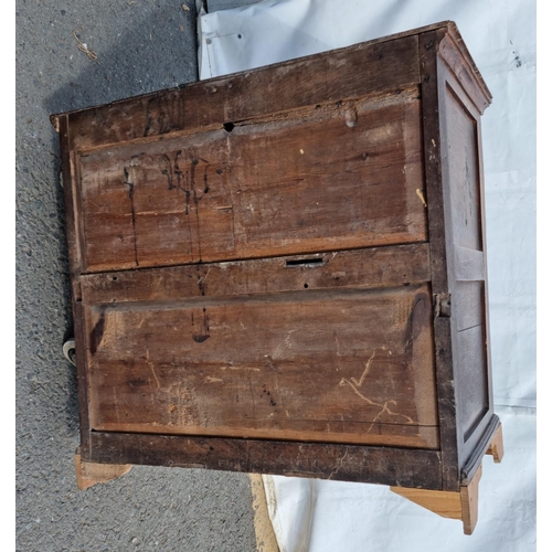 435A - A late 18th Century oak Chest of two short and three long drawers on bracket feet (replacements) 3ft... 