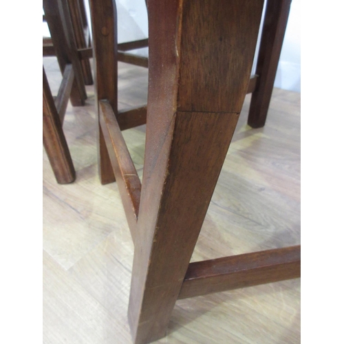 441 - A mahogany Chippendale style Elbow Chair and three oak Georgian style Dining Chairs