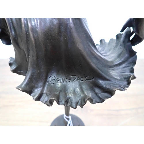 443 - A bronze Sculpture of a Ballerina signed Bruno Zack 1ft 9in H