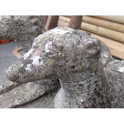 480 - A pair of composite stone Whippets 2ft x 1ft 4in