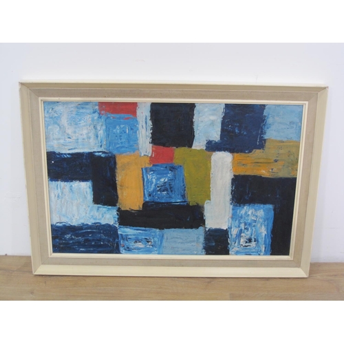 513 - ENGLISH SCHOOL c.1970. An abstract Composition, oil on canvas board, 22 x 34 in