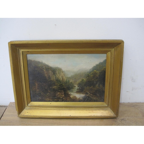 516 - ENGLISH SCHOOL, late 19th Century. A wooded River Landscape, oil on canvas, 8 x 12in; together with ... 