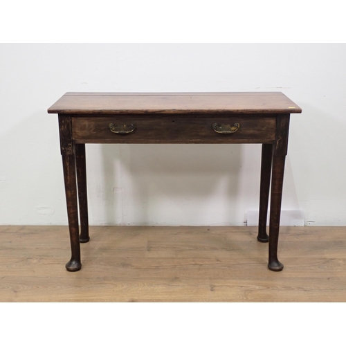 53 - An antique mahogany single drawer Side Table on pad feet 3ft 4in W x 2ft 4in H