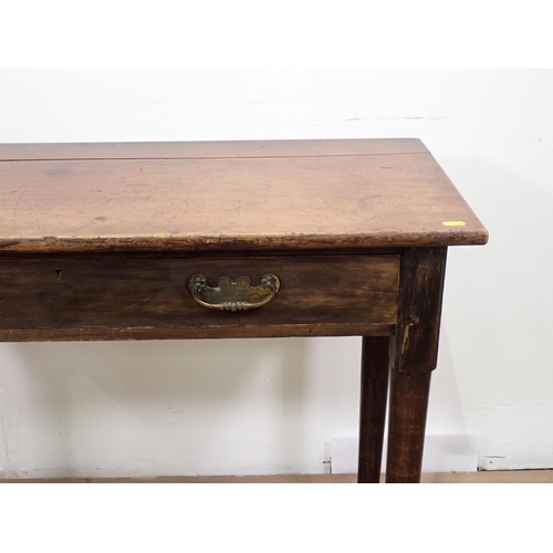 53 - An antique mahogany single drawer Side Table on pad feet 3ft 4in W x 2ft 4in H