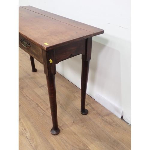 53 - An antique mahogany single drawer Side Table on pad feet 3ft 4in W x 2ft 4in H