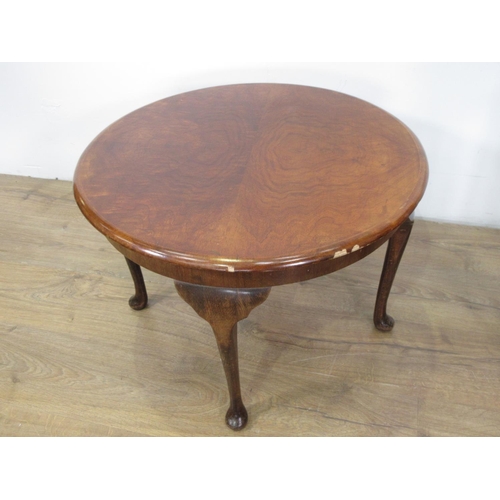 556 - A Victorian Tub Chair, walnut veneered Coffee Table and nest of two Occasional Tables with glass top... 