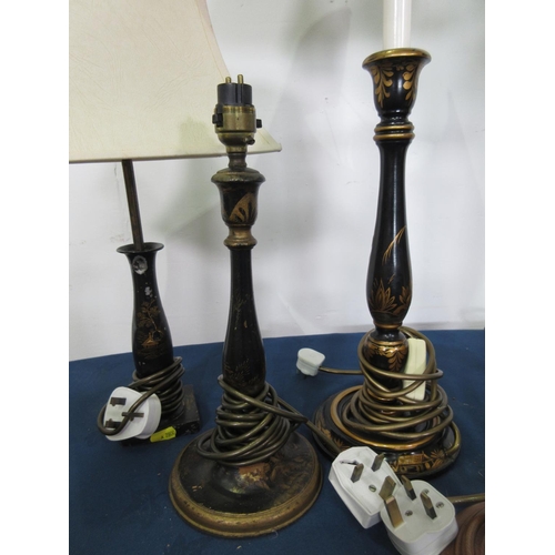 565 - Three pairs of Table Lamps and another Table Lamp and shade (four passed PAT, one fuse removed. Thre... 