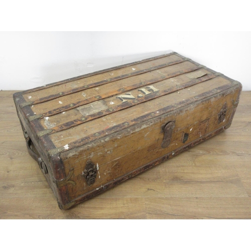 579 - Antique Luggage Case by Crouch & Fitzgerald, New York 3ft 4in W x 1ft H