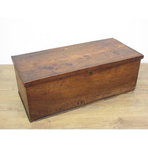 586 - An antique elm Blanket Box 2ft 10in W x 1ft 1in H