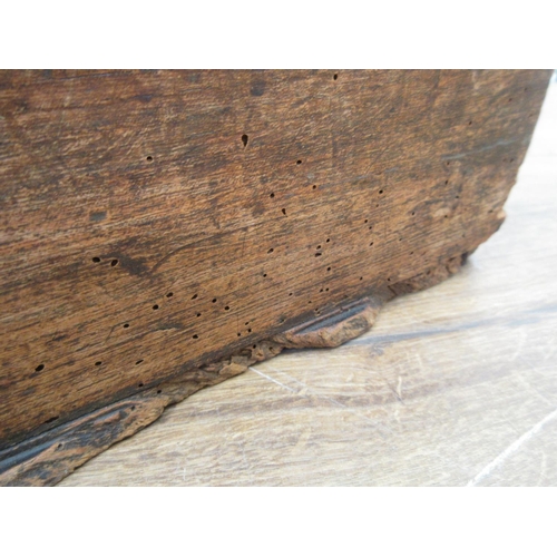 586 - An antique elm Blanket Box 2ft 10in W x 1ft 1in H