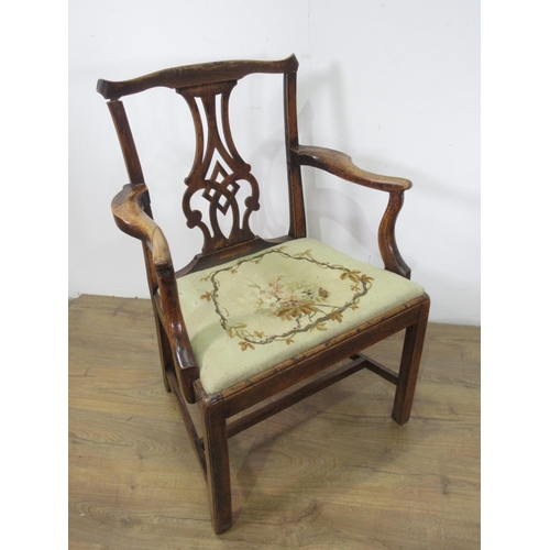 595 - Three 19th Century mahogany Elbow Chairs and a single Chair