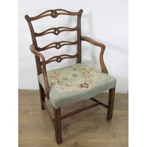 595 - Three 19th Century mahogany Elbow Chairs and a single Chair