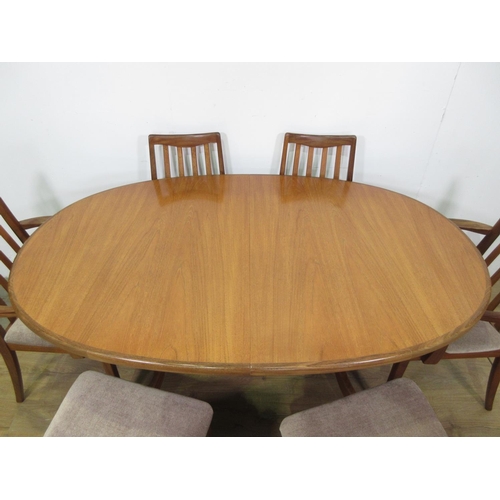 601 - A mid-century G-Plan 'Fresco' teak extending Dining Table 5ft 4in W x 2ft 5in H and six Dining Chair... 