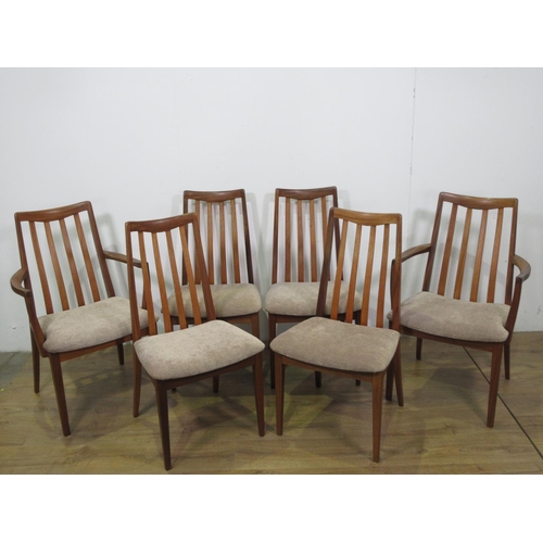 601 - A mid-century G-Plan 'Fresco' teak extending Dining Table 5ft 4in W x 2ft 5in H and six Dining Chair... 