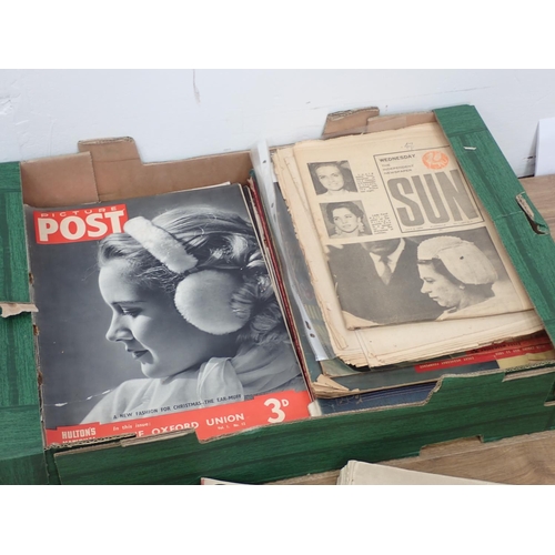 605 - Two boxes of Newspapers and other ephemera