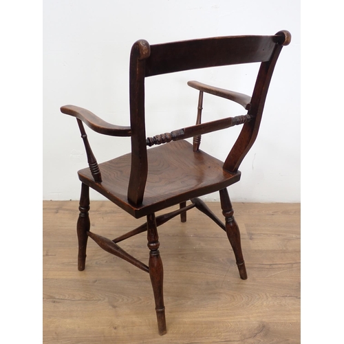 609 - A 19th Century ash and elm Oxford Elbow Chair