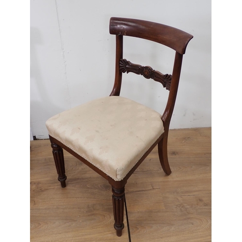 611 - Two Victorian mahogany bar back Dining Chairs, two balloon back Chairs and an Edwardian mahogany and... 