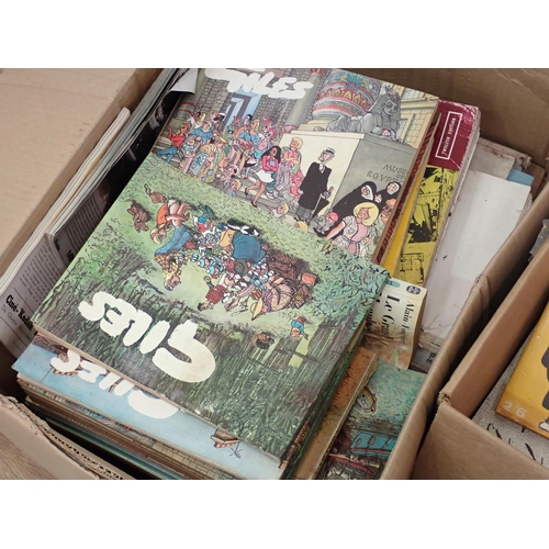 612 - Three boxes of Books, including Giles, Andy Capp etc