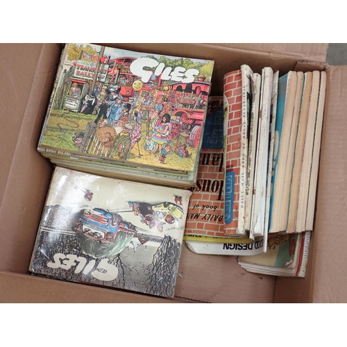 612 - Three boxes of Books, including Giles, Andy Capp etc