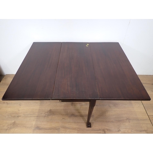 613 - A 19th Century mahogany dropleaf Dining Table mounted on claw and ball feet 3ft 5in W x 2ft 4in H