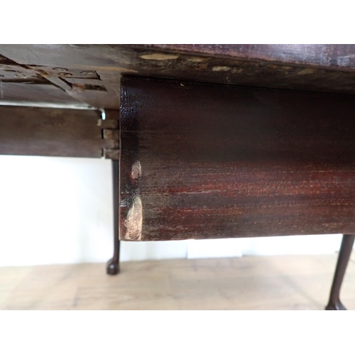 613 - A 19th Century mahogany dropleaf Dining Table mounted on claw and ball feet 3ft 5in W x 2ft 4in H