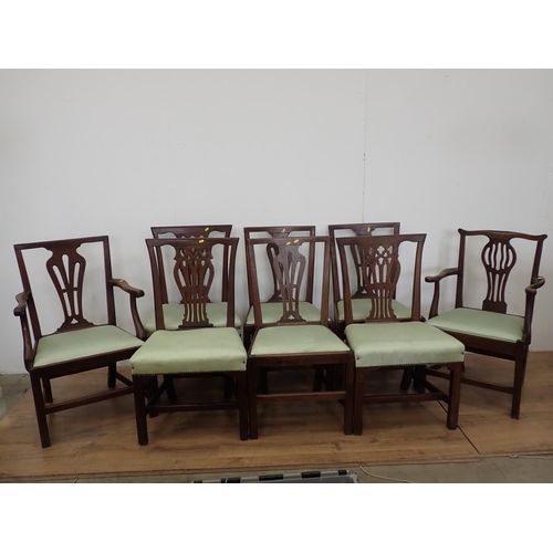 614 - Eight assorted late 18th and early 19th Century oak and elm Dining Chairs including two Carvers