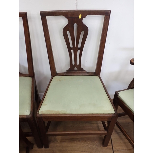 614 - Eight assorted late 18th and early 19th Century oak and elm Dining Chairs including two Carvers