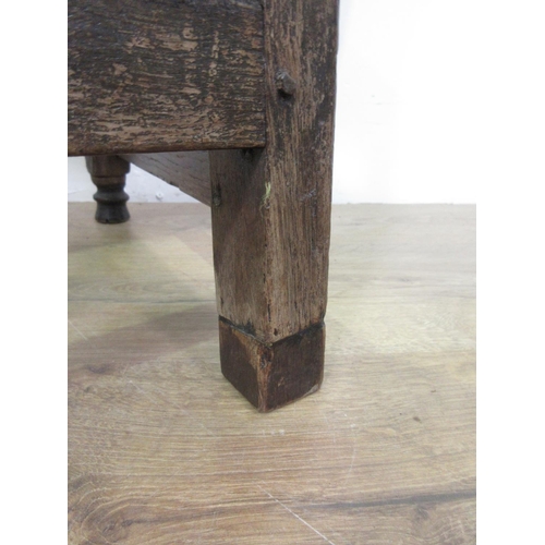 624 - An early 18th Century oak panel back Chair 3ft 5in H x 1ft 3in W