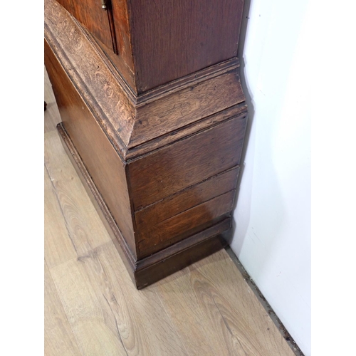 637 - A late 18th Century oak Longcase Clock with arched dial by Paxton 7ft 5in H