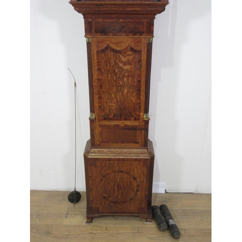 662 - A 19th Century oak and mahogany Longcase Clock with painted arched dial by James Dorking, Birmingham... 