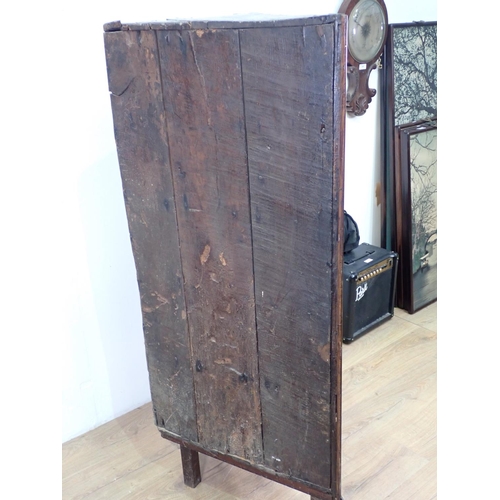 679 - An antique oak and glazed standing Corner Cabinet 4ft 9in H x 3ft W