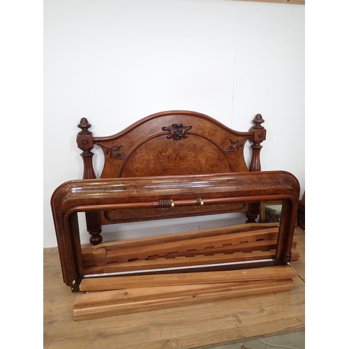 682 - A Victorian walnut half tester Bed 6ft W