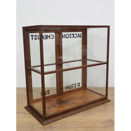 94 - A mahogany framed Jackson Chemist Shop Display Cabinet 2ft 5in W x 2ft 4 1/2in H