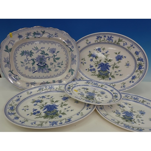 113 - Four Royal Worcester oval graduated Meat Plates, another Meat Plate