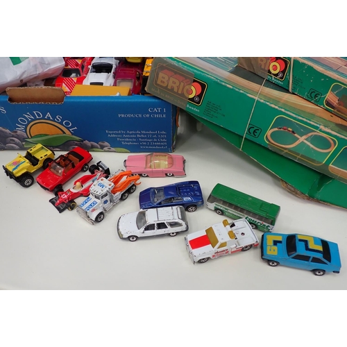 100 - A quantity of Brio child's Railway in two boxes and a quantity of unboxed diecast Matchbox and other... 