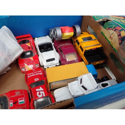 100 - A quantity of Brio child's Railway in two boxes and a quantity of unboxed diecast Matchbox and other... 